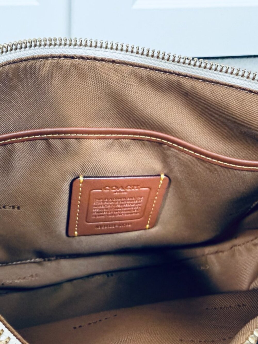 NWOT COACH Sutton Handbag/Crossbody in Chalk Polished Pebble Leather - Picture 11 of 14